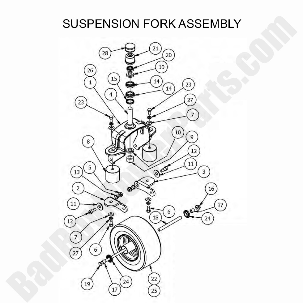 2017 Diesel - 1500cc Front Suspension Fork Assembly